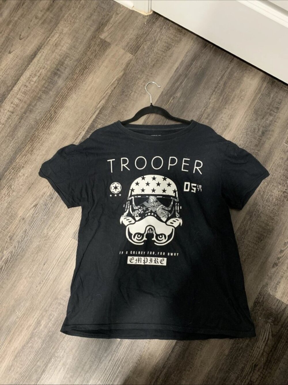 Star Wars Stormtrooper Mens Large Black T-Shirt Licensed Cotton